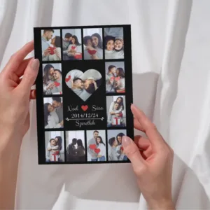 Szív alakú képpel ellátott kollázs